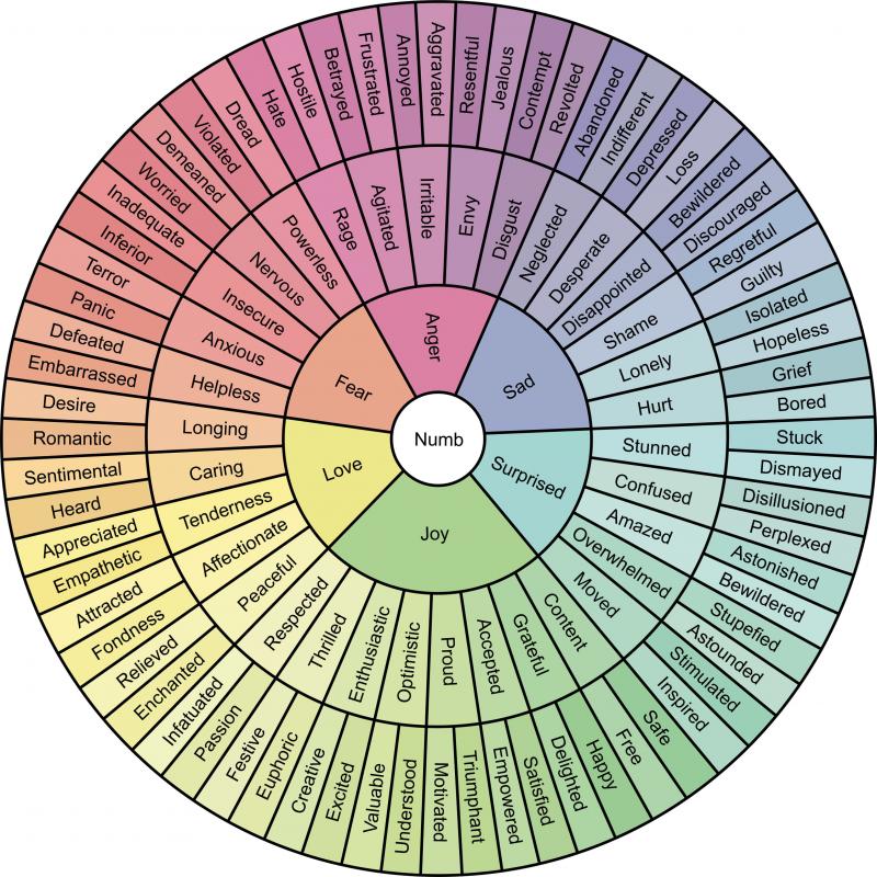 Emotion Wheel from Reito Rodriguez LCSW LAC